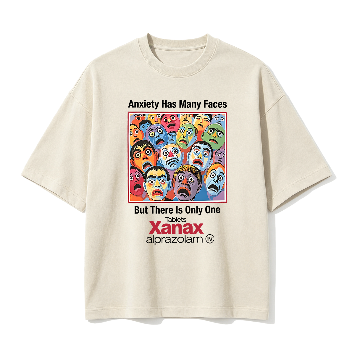 Anxiety Has Many Faces Cotton Oversized T-shirt