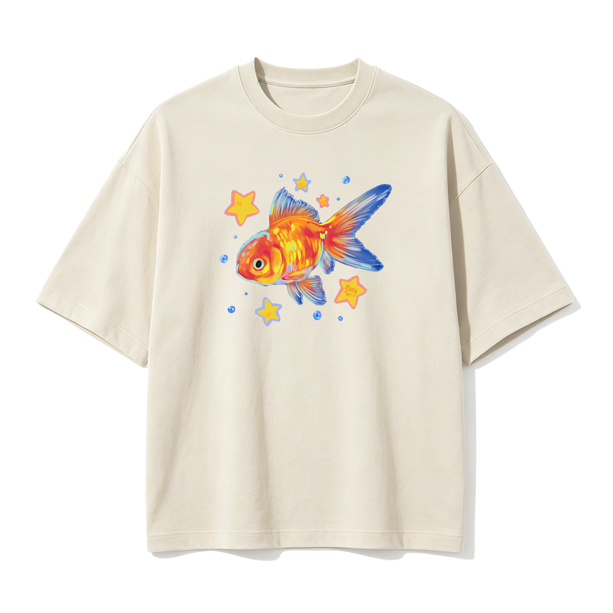 Goldfish Illustration Oversized T-shirt