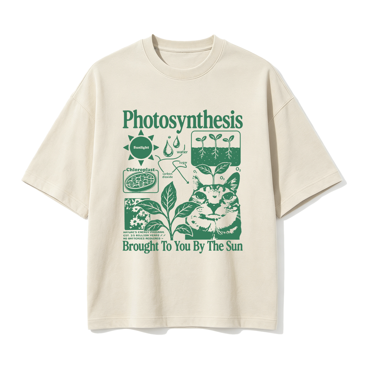 Photosynthesis Cat Oversized T-shirt