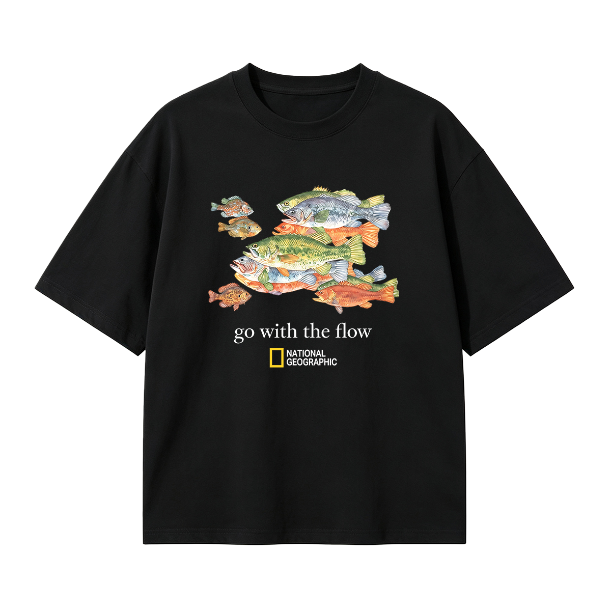Fish Go With The Flow Oversized T-shirt