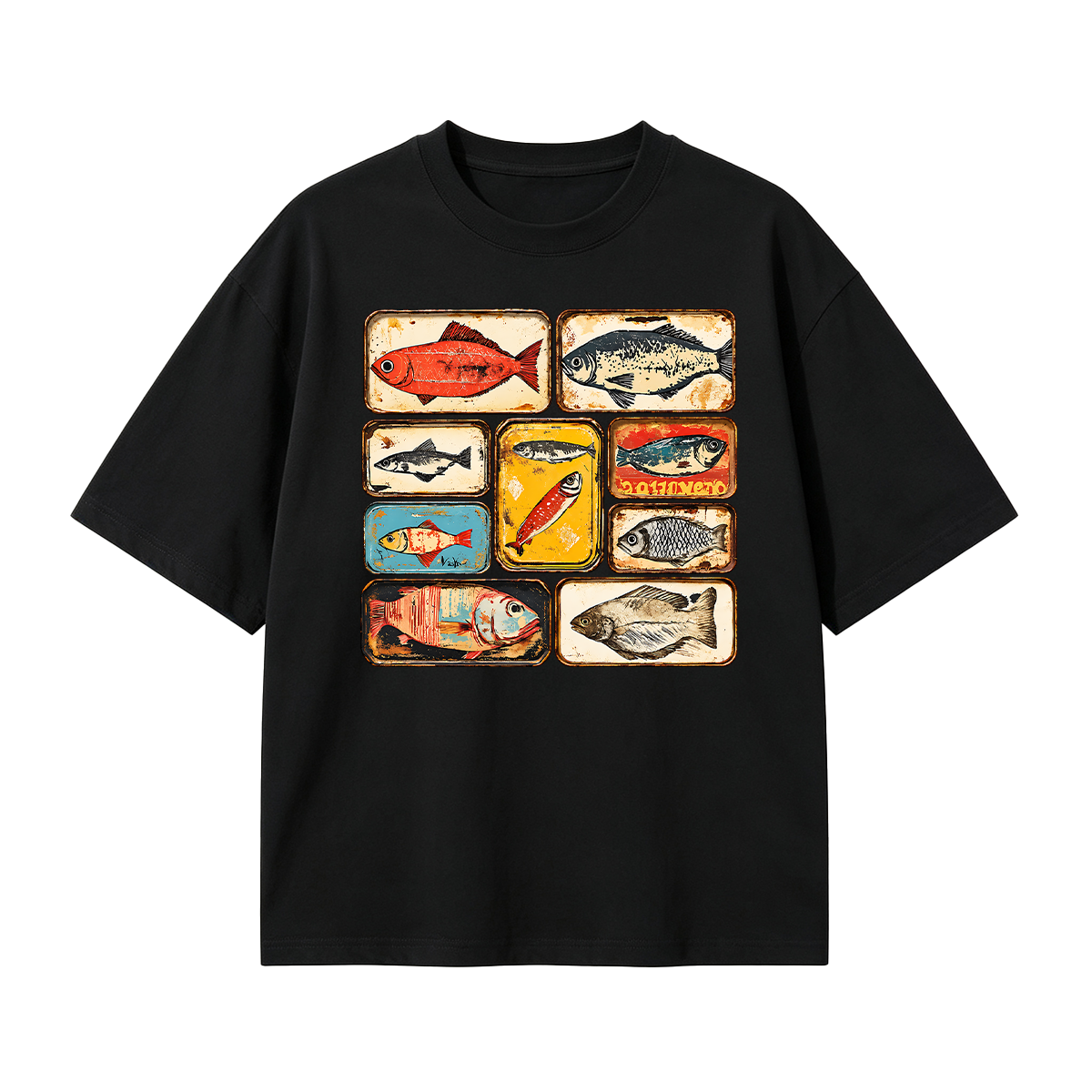 Vintage Tinned Fish Oversized T-shirt