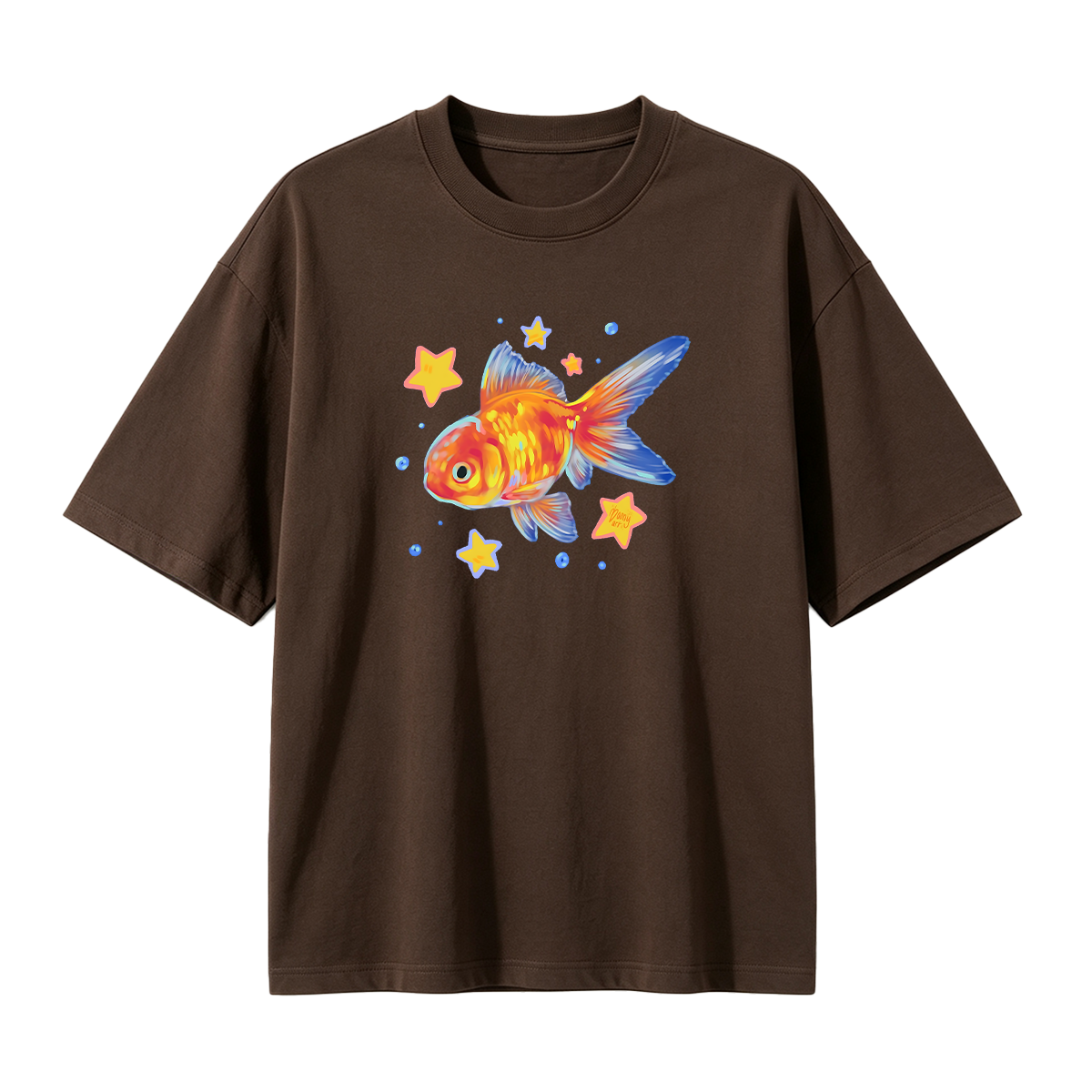Goldfish Illustration Oversized T-shirt
