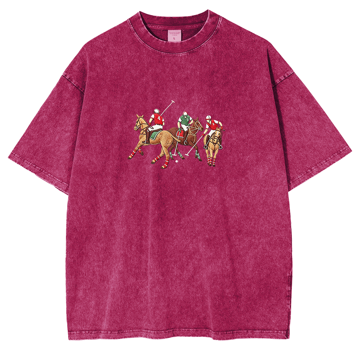 Embroidered POLO  Washed T-shirt