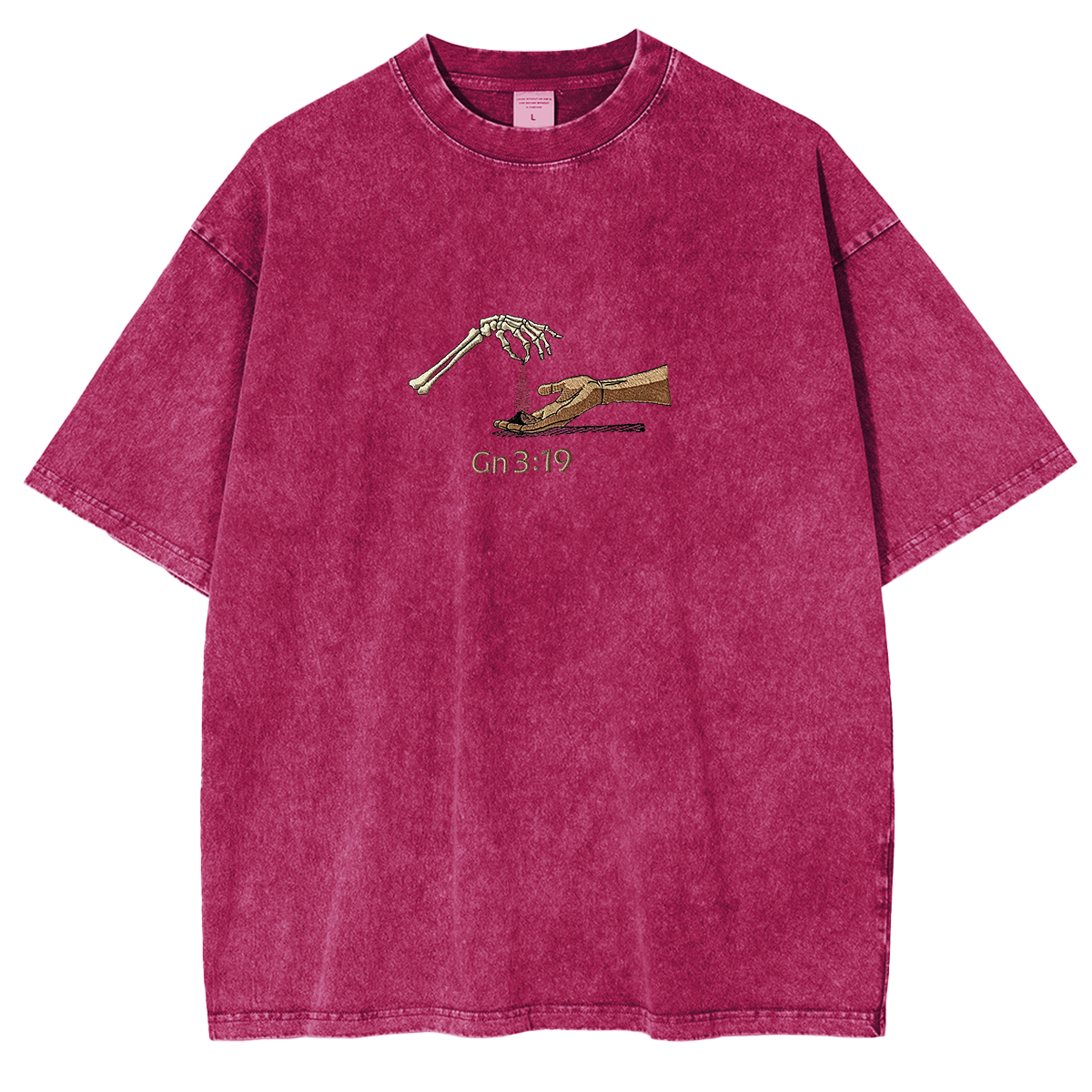 Embroidered The Significance of Genesis 3:19 in Christian Fashion Washed T-shirt