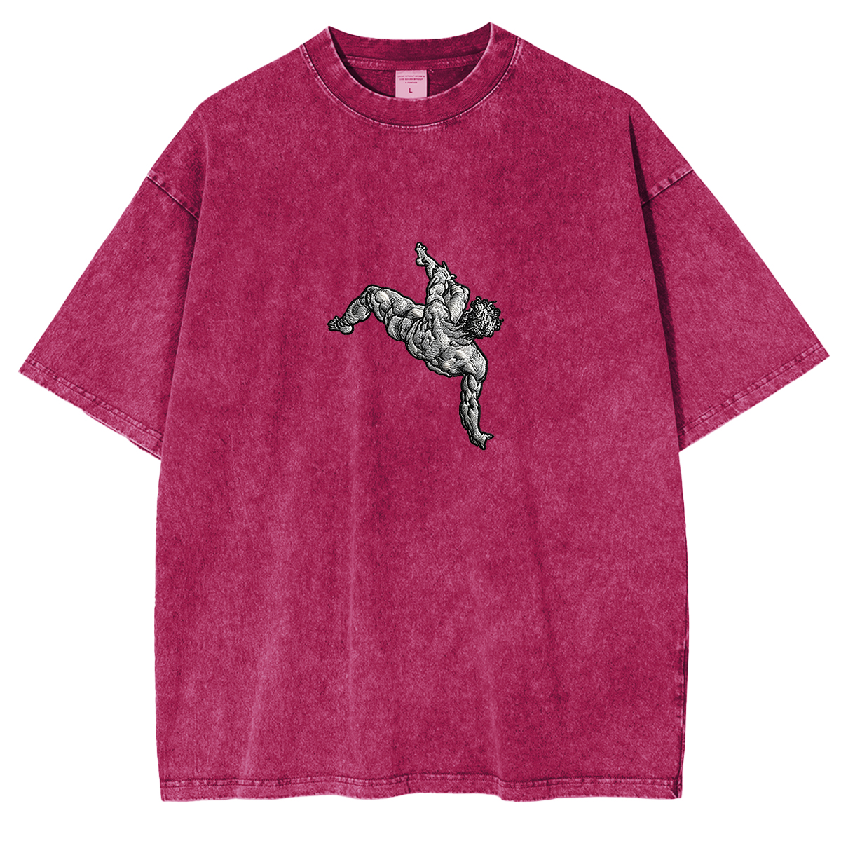 Embroidered  art THE FALL OF PHAETON Washed T-shirt