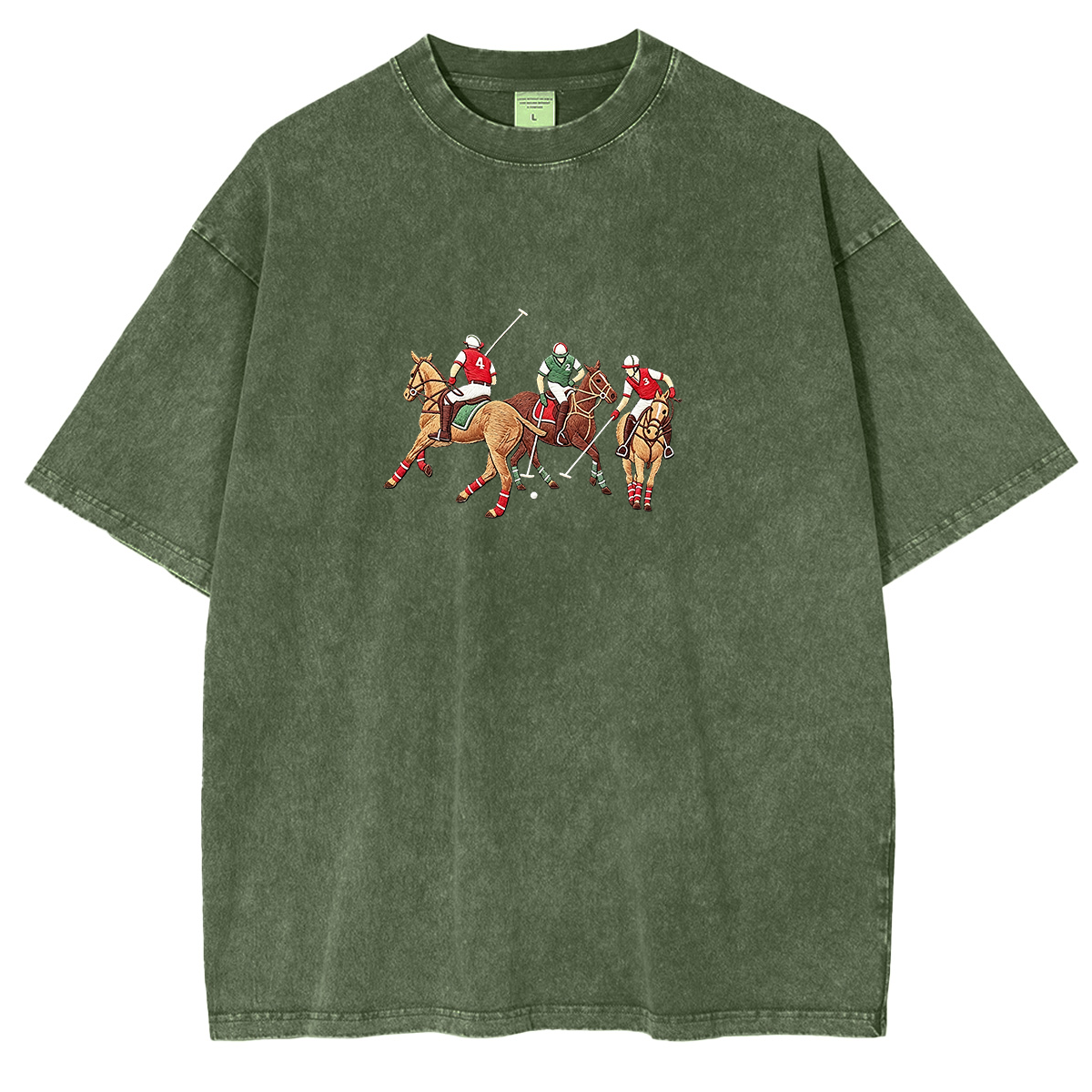 Embroidered POLO  Washed T-shirt