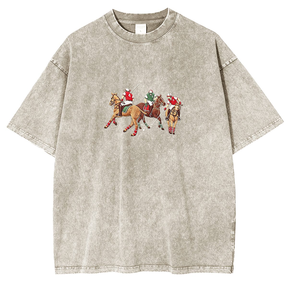 Embroidered POLO  Washed T-shirt