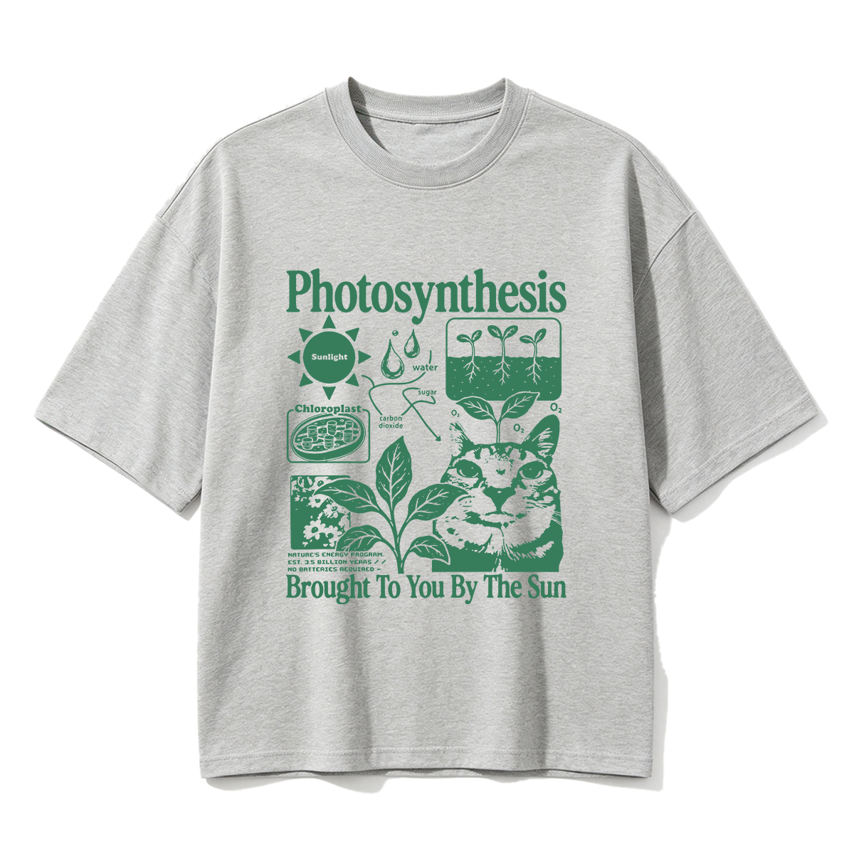 Photosynthesis Cat Oversized T-shirt