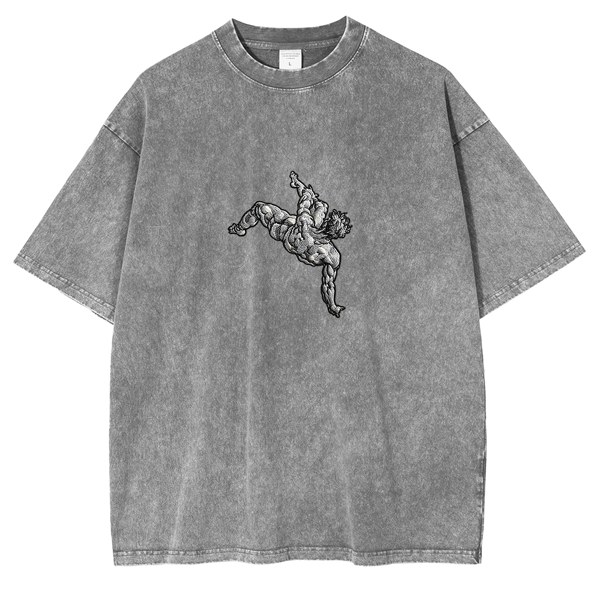 Embroidered  art THE FALL OF PHAETON Washed T-shirt