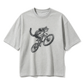 Vintage American Wirehair Cat Riding Bicycle Cycling Bike Kitten Lover Oversized T-shirt