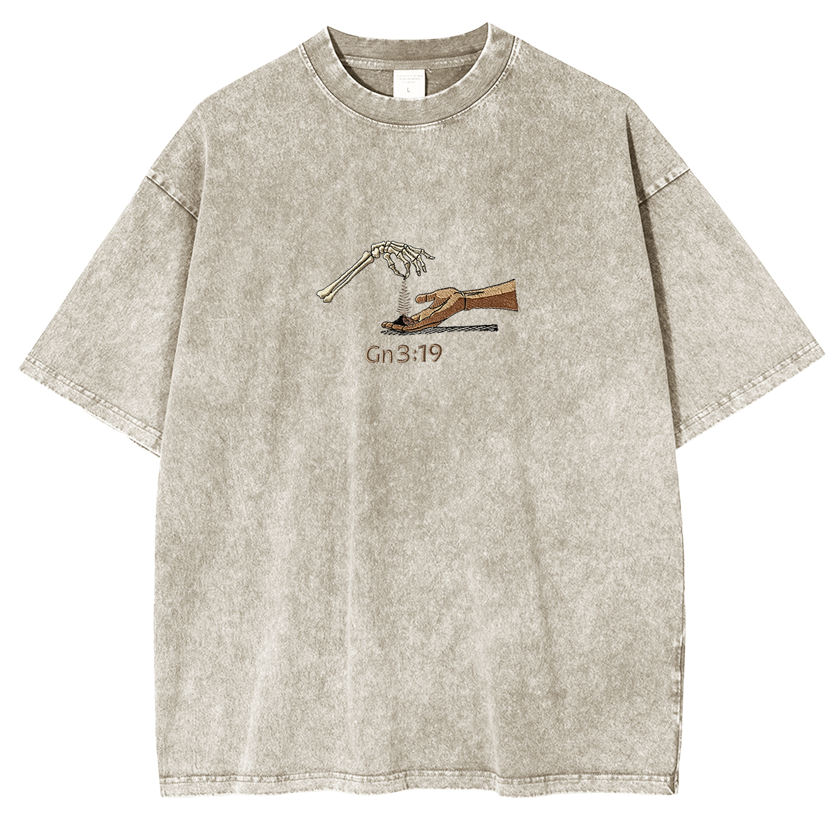 Embroidered The Significance of Genesis 3:19 in Christian Fashion Washed T-shirt