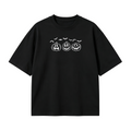 Embroidered Pumpkin Outline with Bats Halloween T-shirt