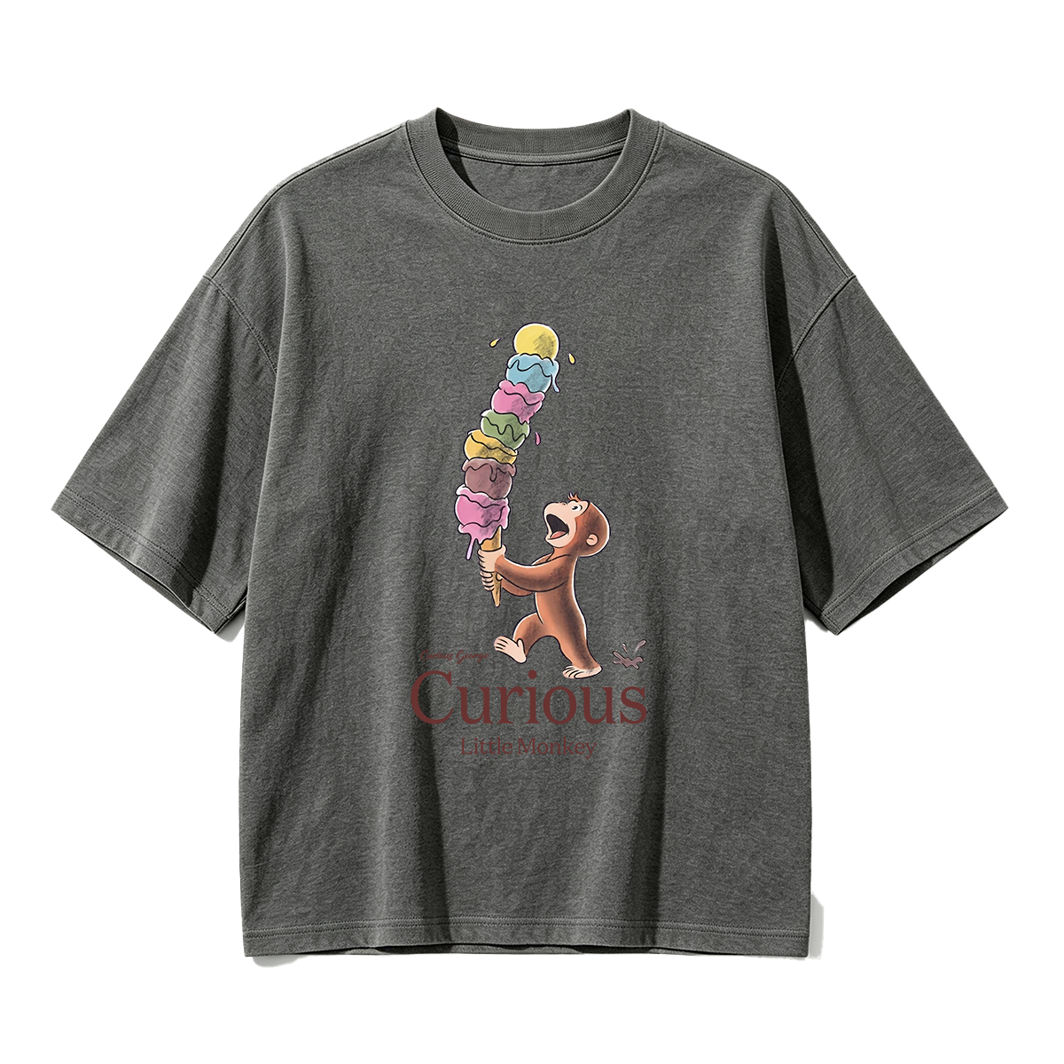 Curious George Has An Ice Cream Treat Oversized T-shirt