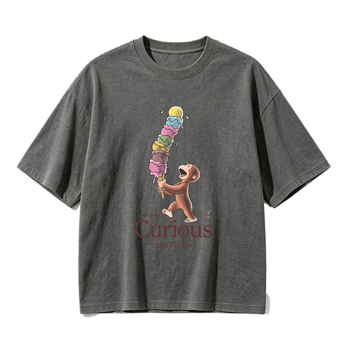 Curious George Has An Ice Cream Treat Oversized T-shirt
