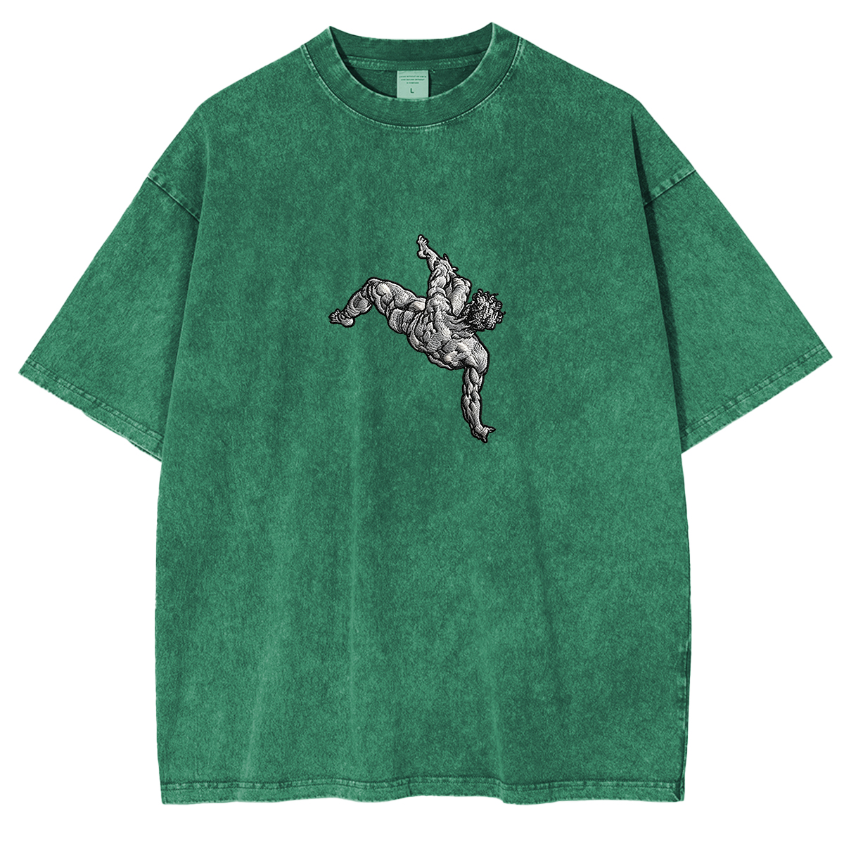 Embroidered  art THE FALL OF PHAETON Washed T-shirt