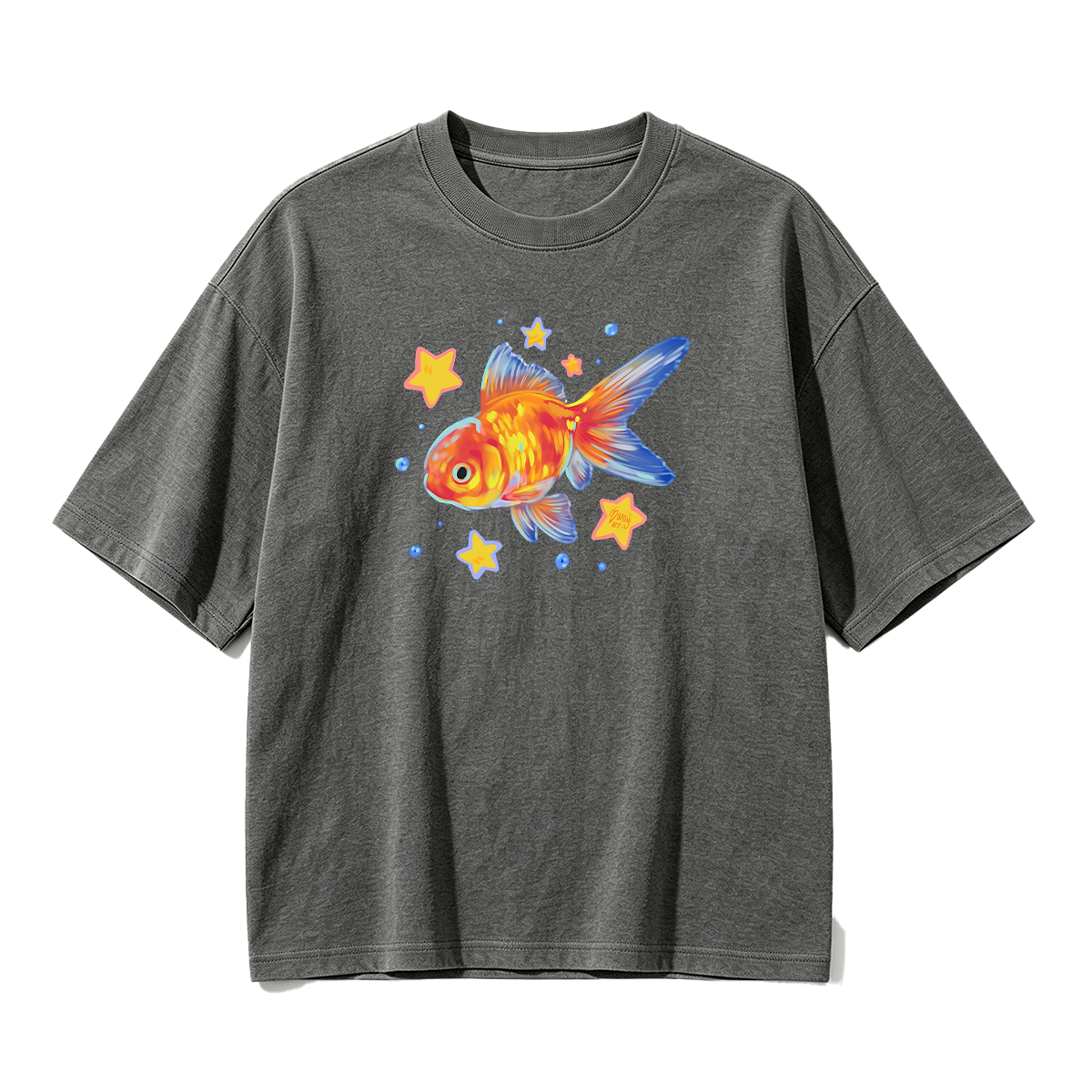 Goldfish Illustration Oversized T-shirt