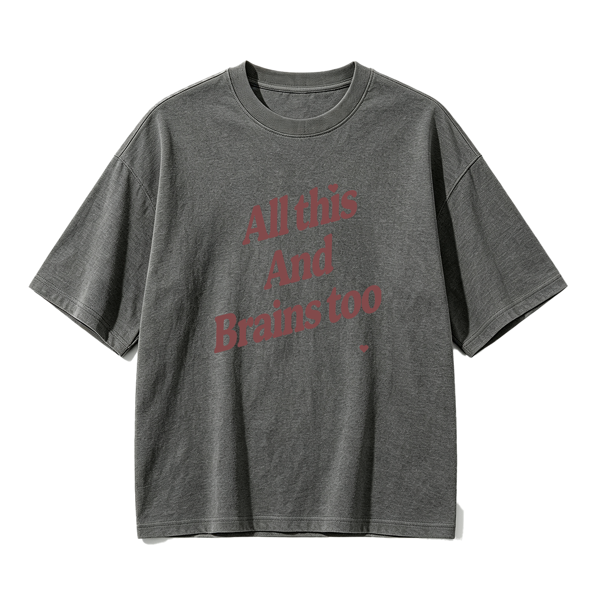 Vintage Red Lettering Slogan Oversized T-shirt