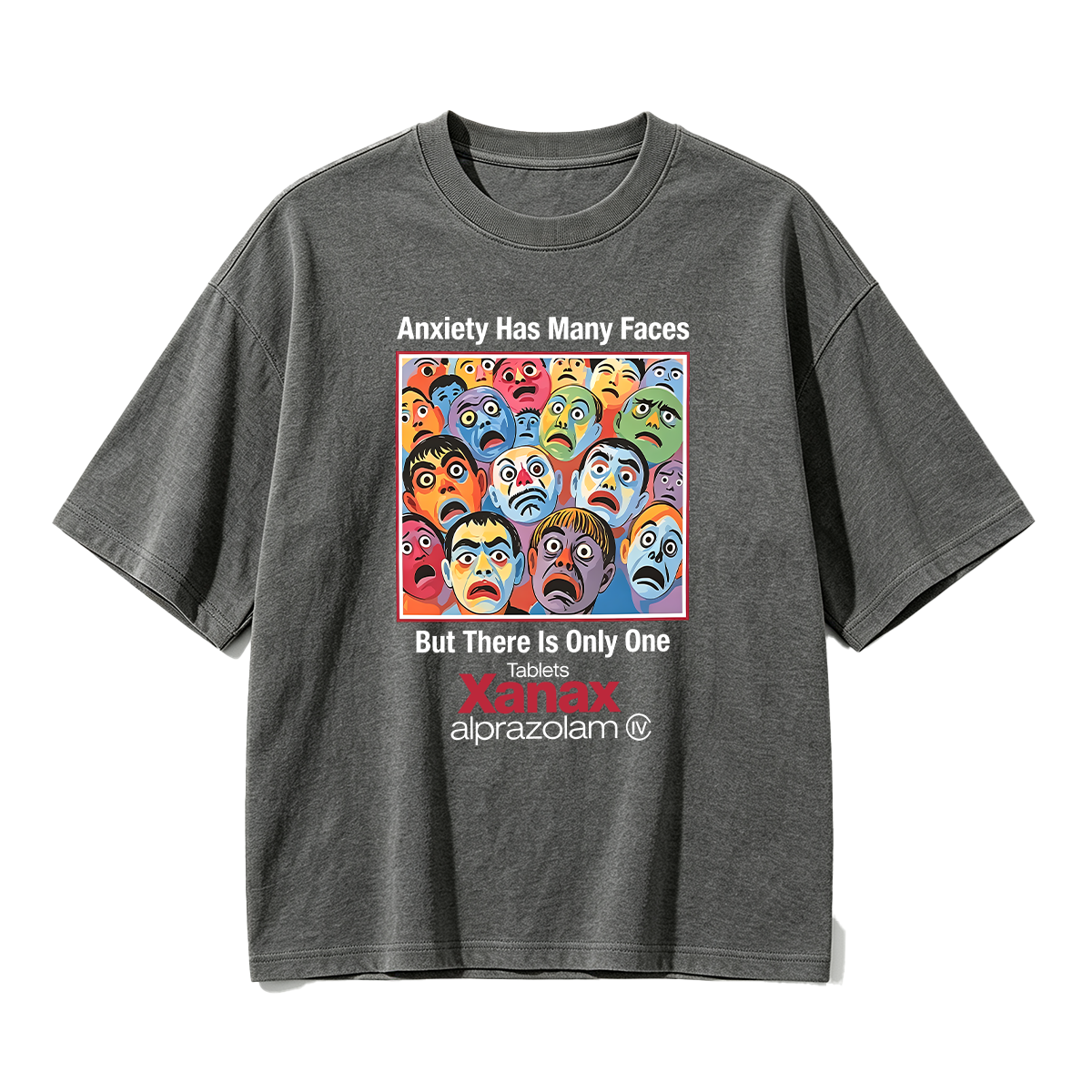Anxiety Has Many Faces Cotton Oversized T-shirt
