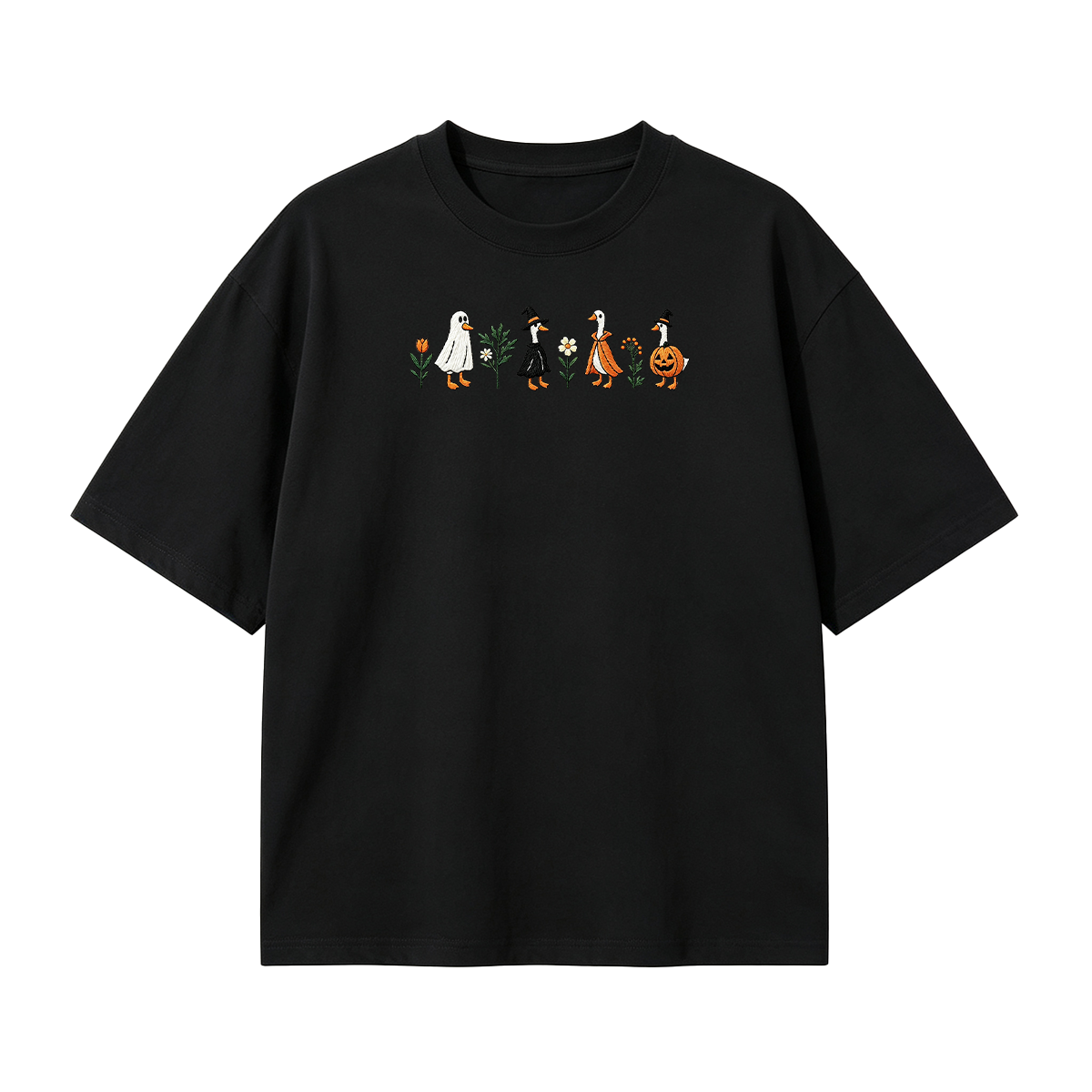 Embroidered Spooky Goose Halloween T-shirt