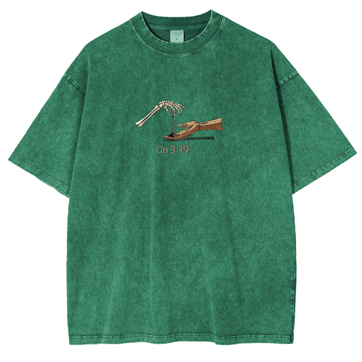 Embroidered The Significance of Genesis 3:19 in Christian Fashion Washed T-shirt