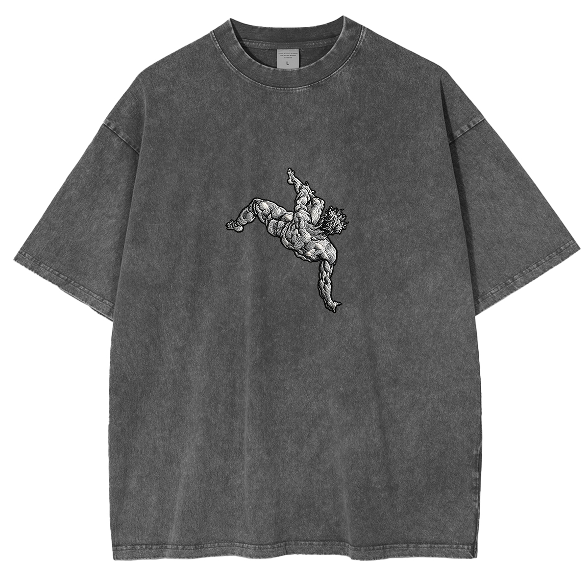 Embroidered  art THE FALL OF PHAETON Washed T-shirt