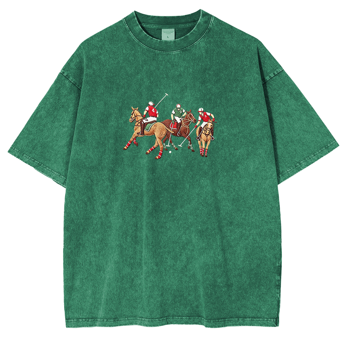 Embroidered POLO  Washed T-shirt