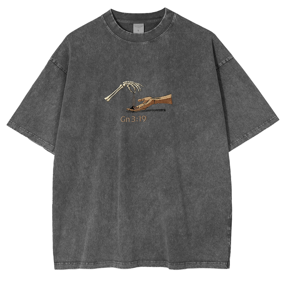 Embroidered The Significance of Genesis 3:19 in Christian Fashion Washed T-shirt