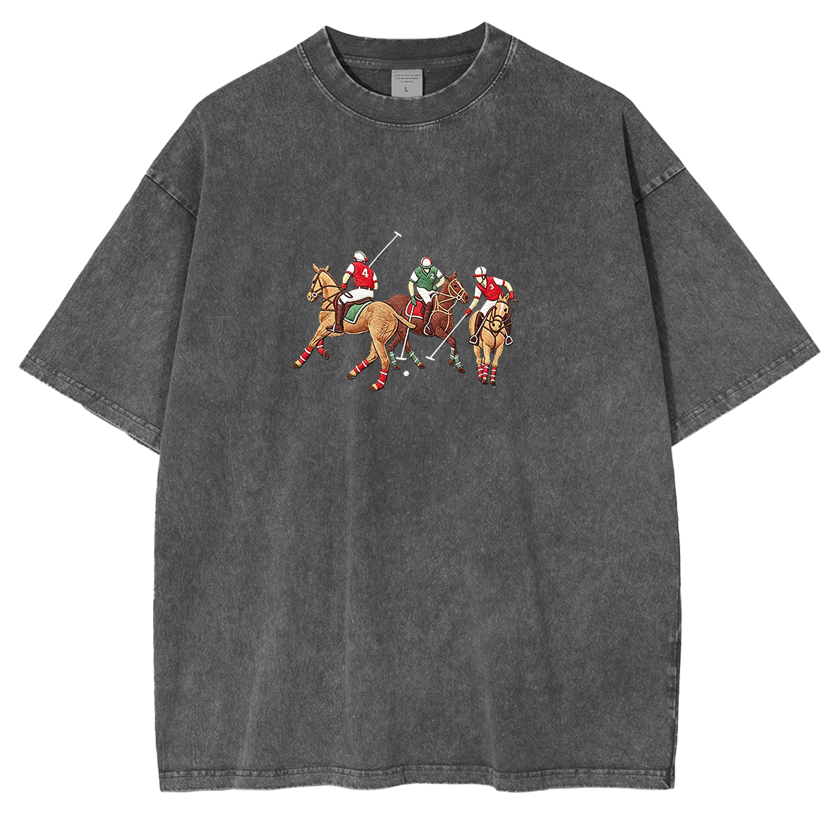 Embroidered POLO  Washed T-shirt
