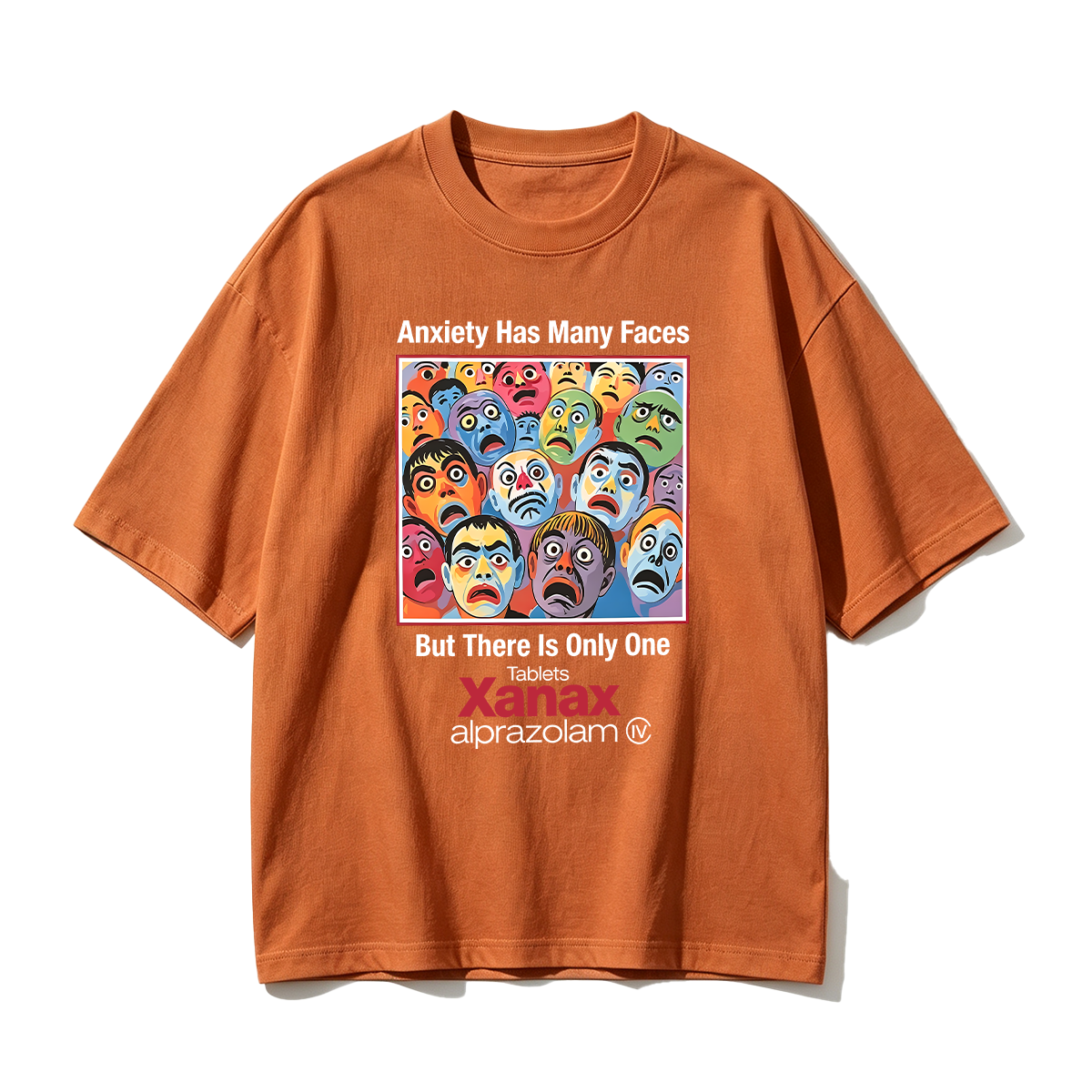 Anxiety Has Many Faces Cotton Oversized T-shirt