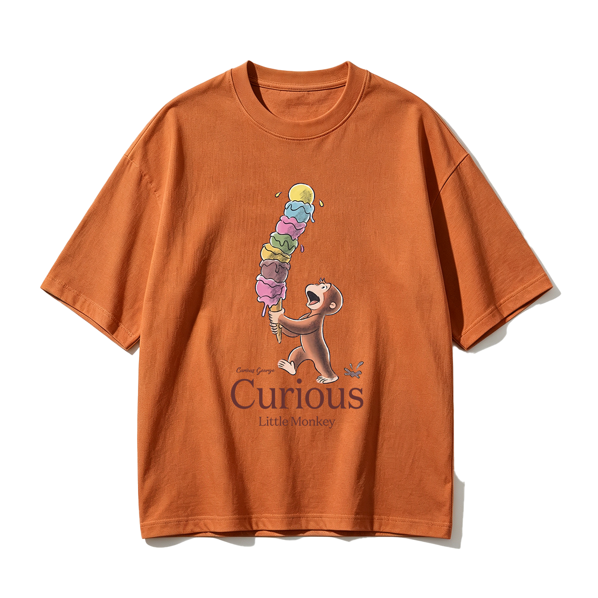 Curious George Has An Ice Cream Treat Oversized T-shirt