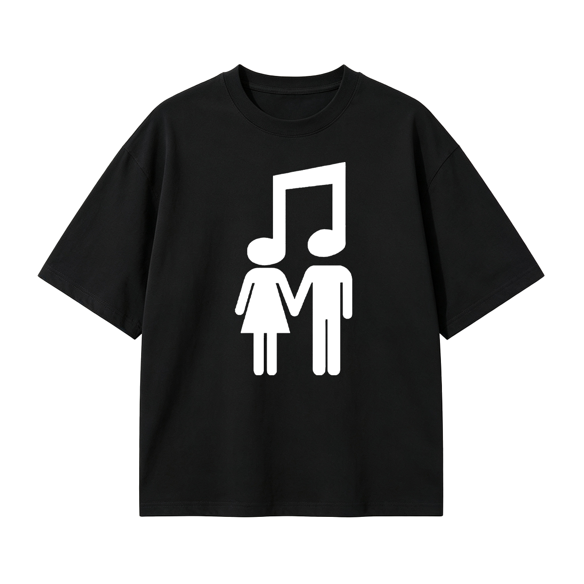 Music Note Couple Oversized T-shirt