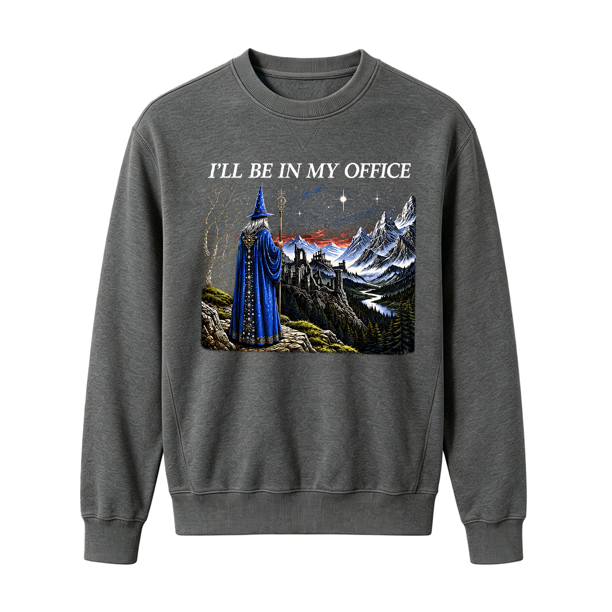 I'll Be In My Office Funny Wizard Fantasy Magic Oversized T-shirt