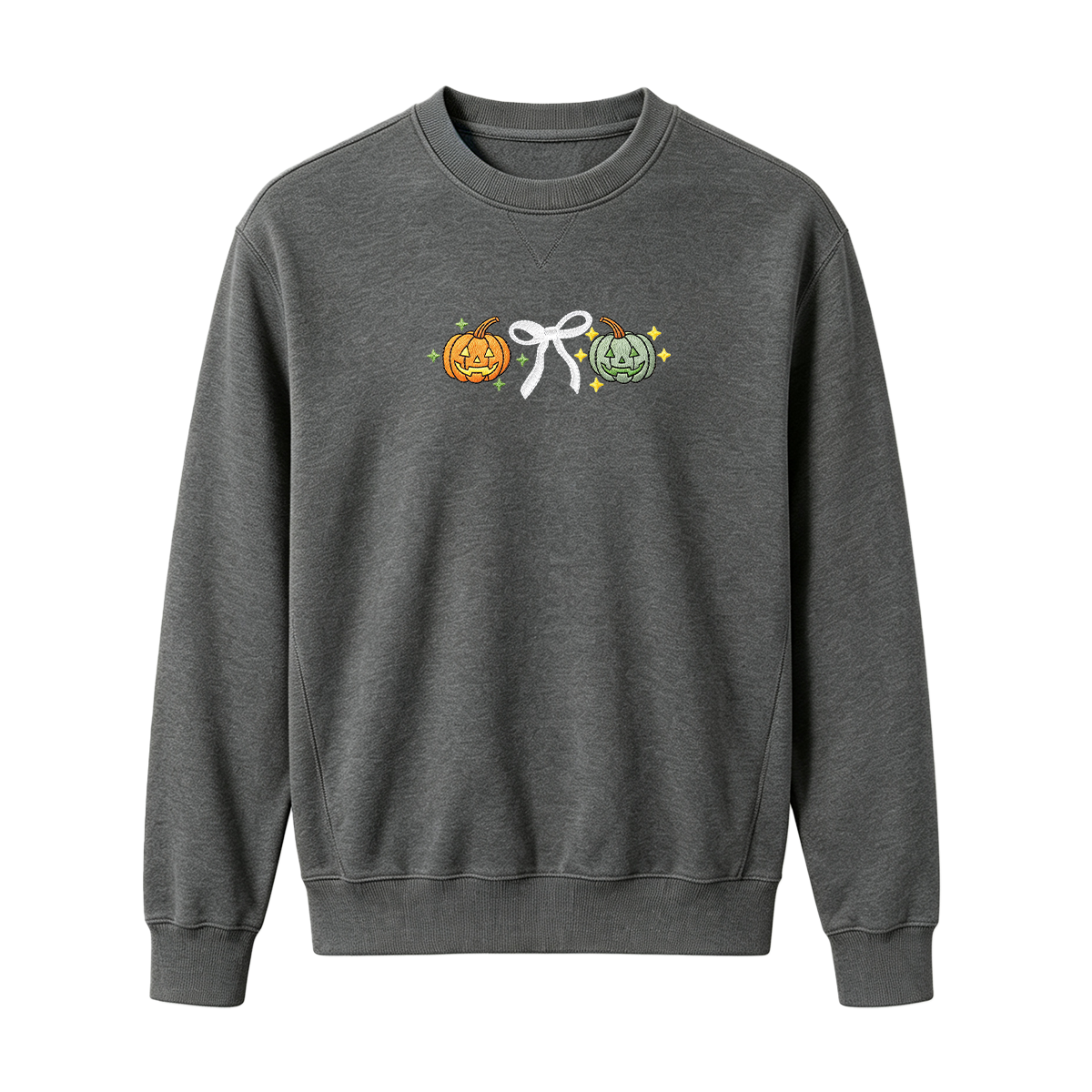 Embroidered Halloween Coquette Pumpkins Sweatshirt