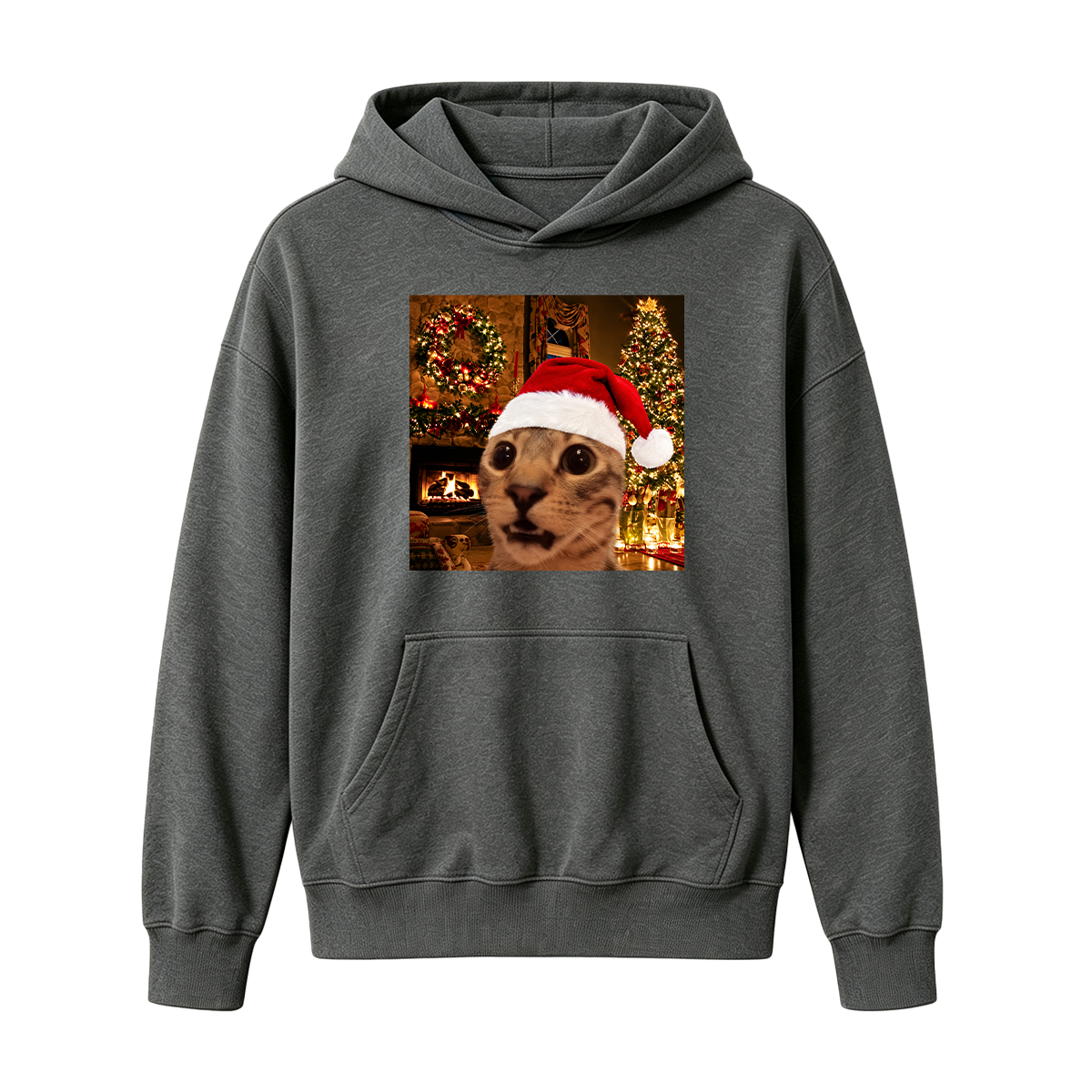 Funny Christmas Cat Oversized T-shirt