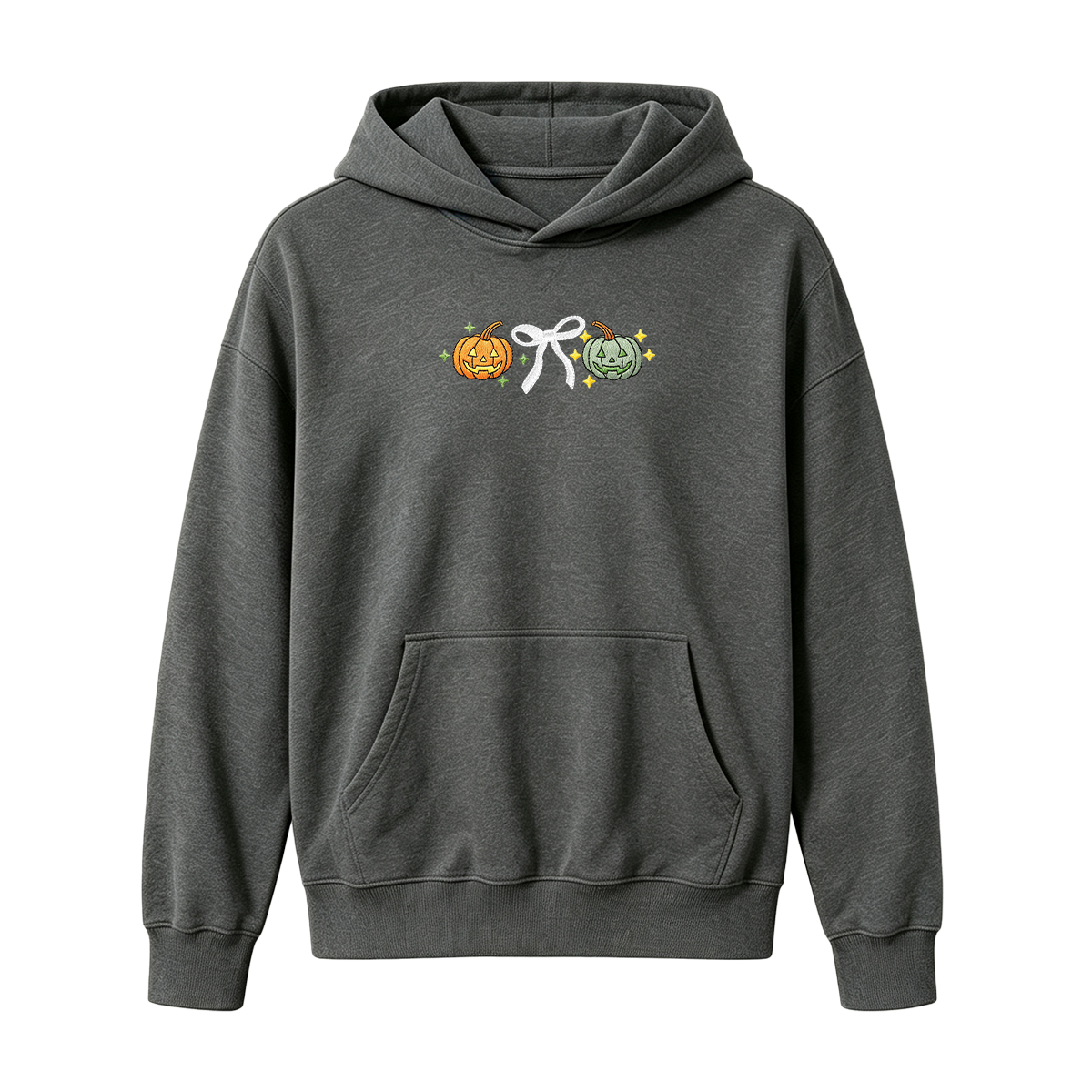 Embroidered Halloween Coquette Pumpkins Hoodie