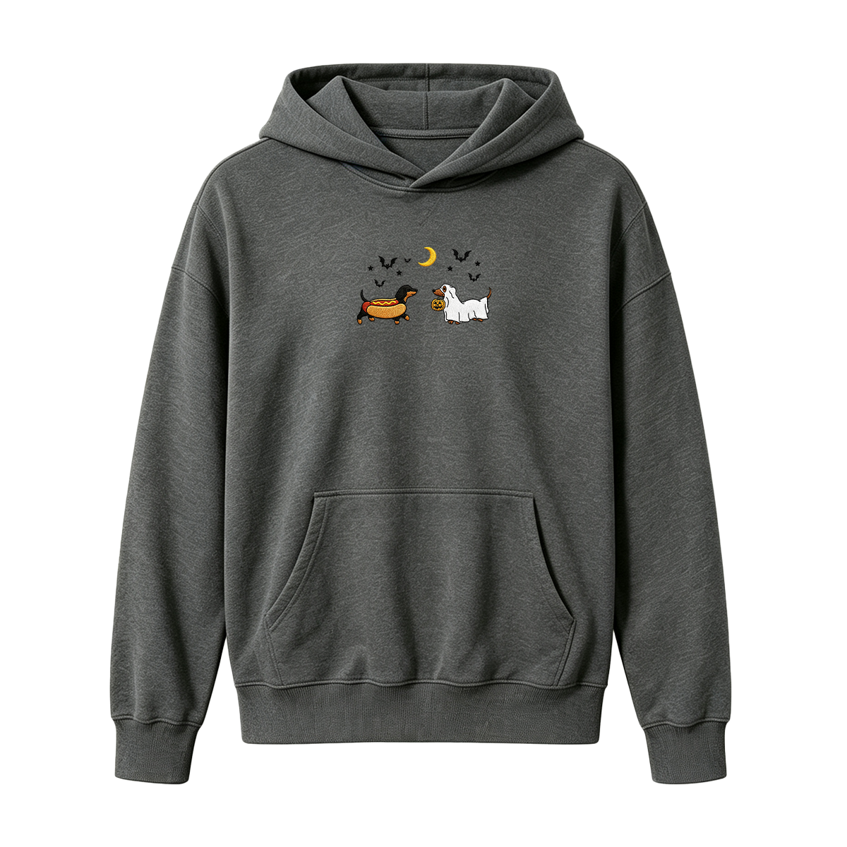 Embroidered Halloween Black and Brown & Brown Dachshunds Spooky Season  Hoodie