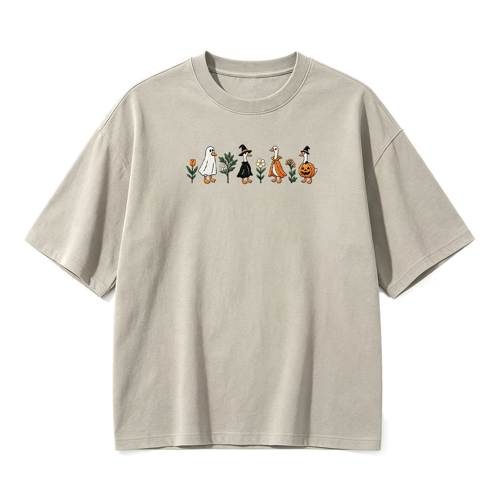 Embroidered Spooky Goose Halloween T-shirt