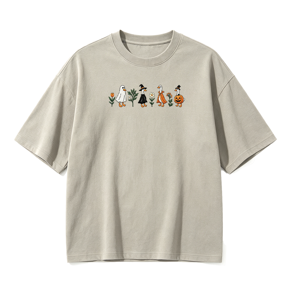 Embroidered Spooky Goose Halloween T-shirt