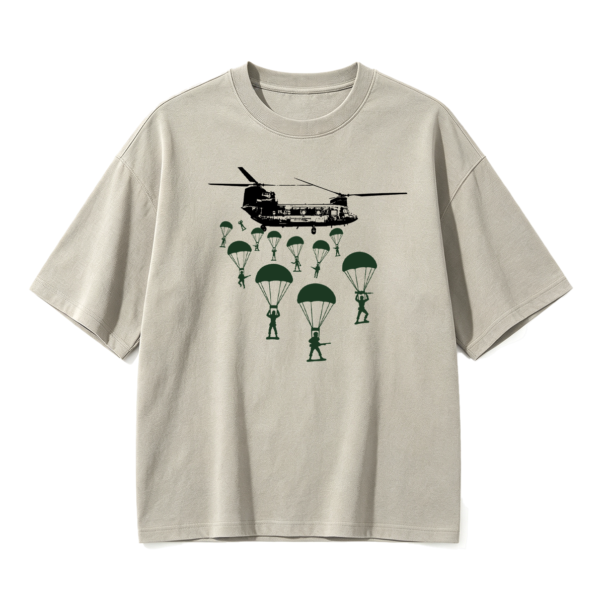Paratroopers With Chinook Helicopter Oversized T-shirt