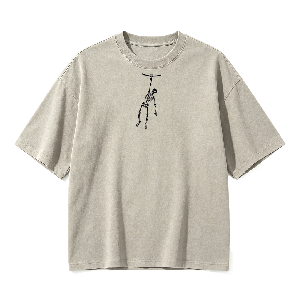 Spooky Season Skeleton Embroidered Halloween T-shirt