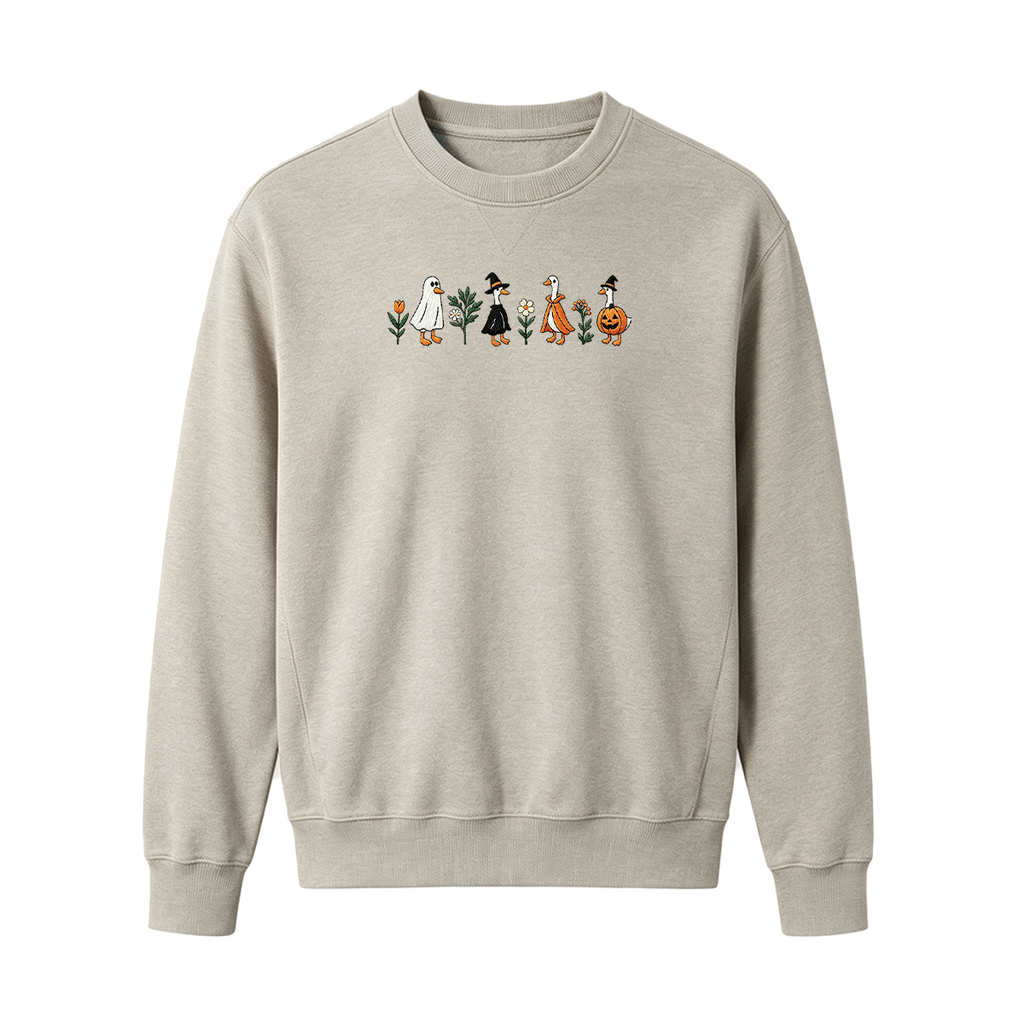 Embroidered Spooky Goose Halloween Sweatshirt