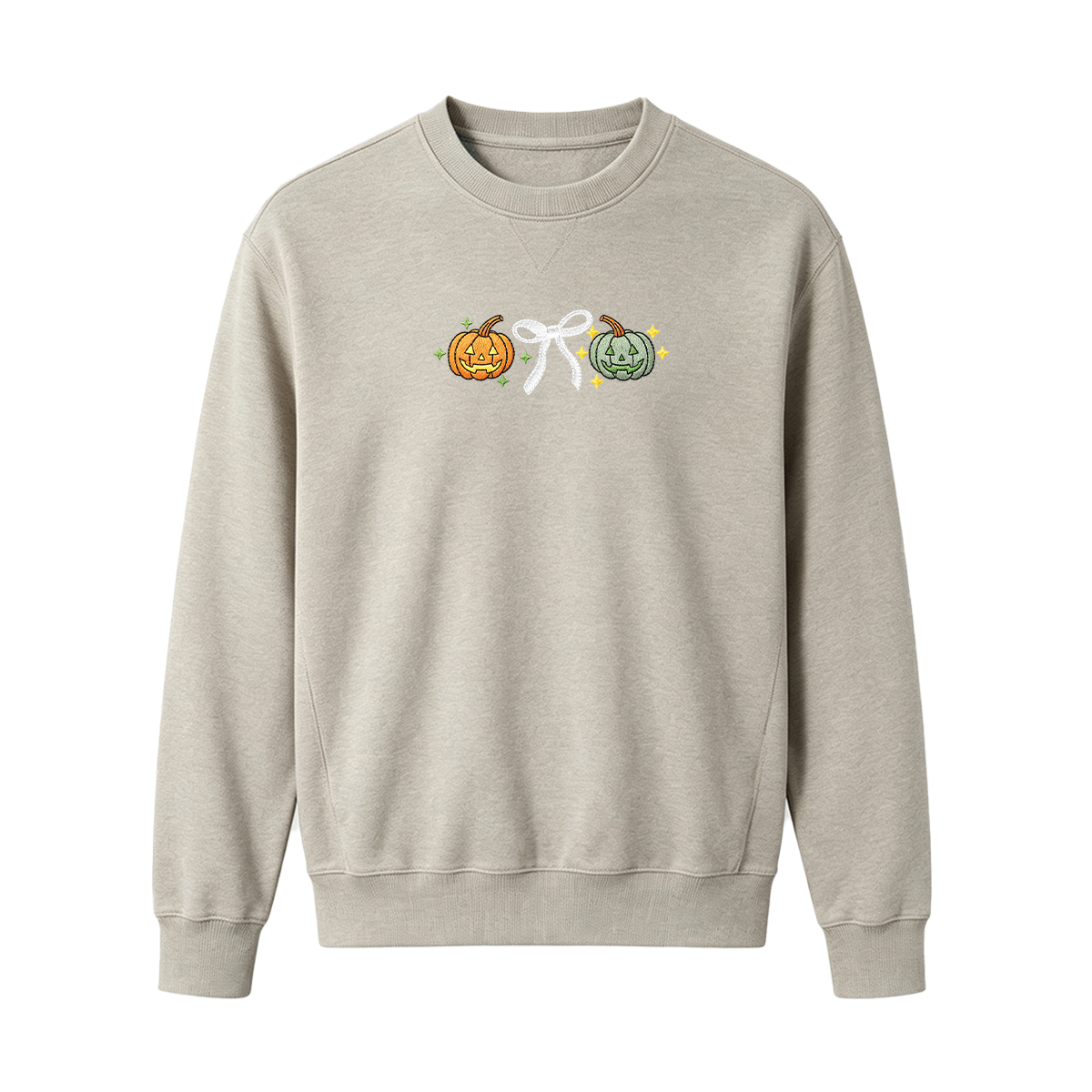 Embroidered Halloween Coquette Pumpkins Sweatshirt