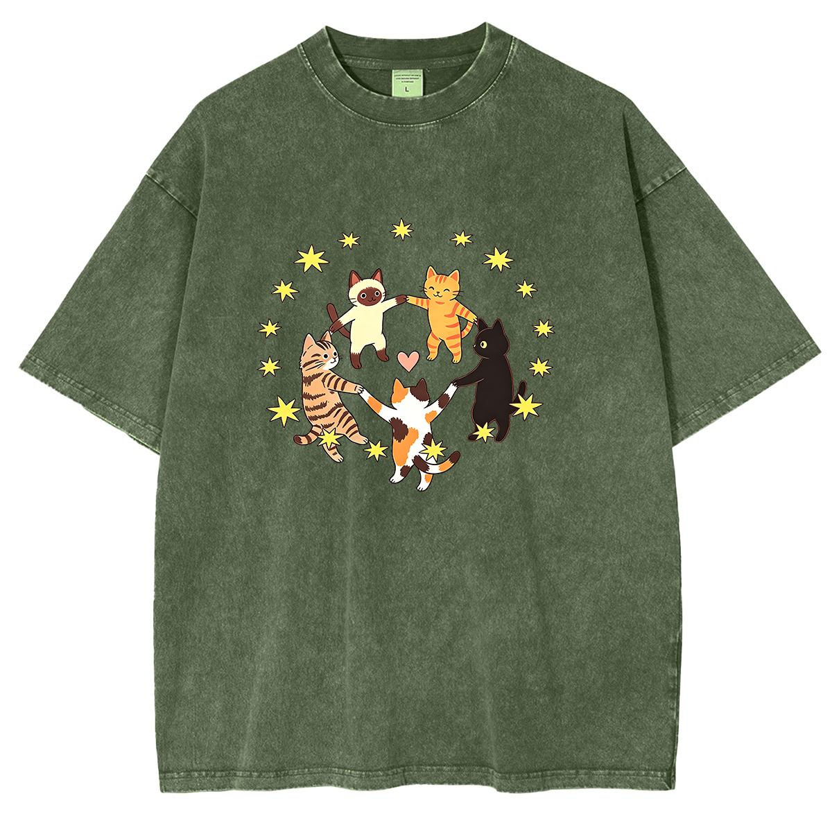 Dancing Cats Washed T-shirts