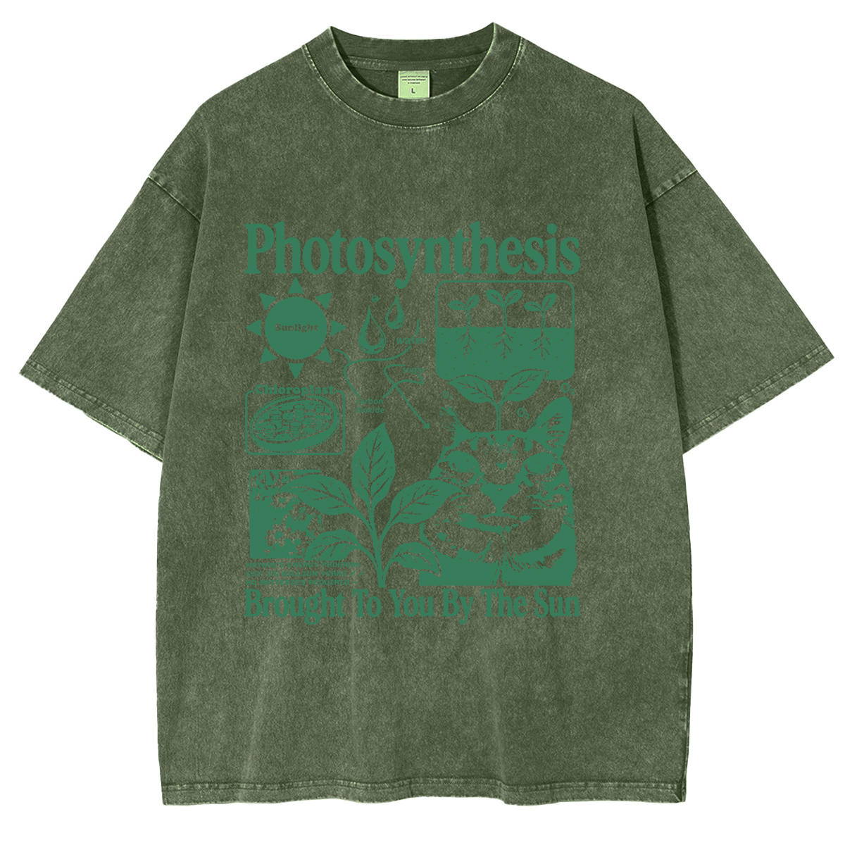 Photosynthesis Cat Washed T-shirts