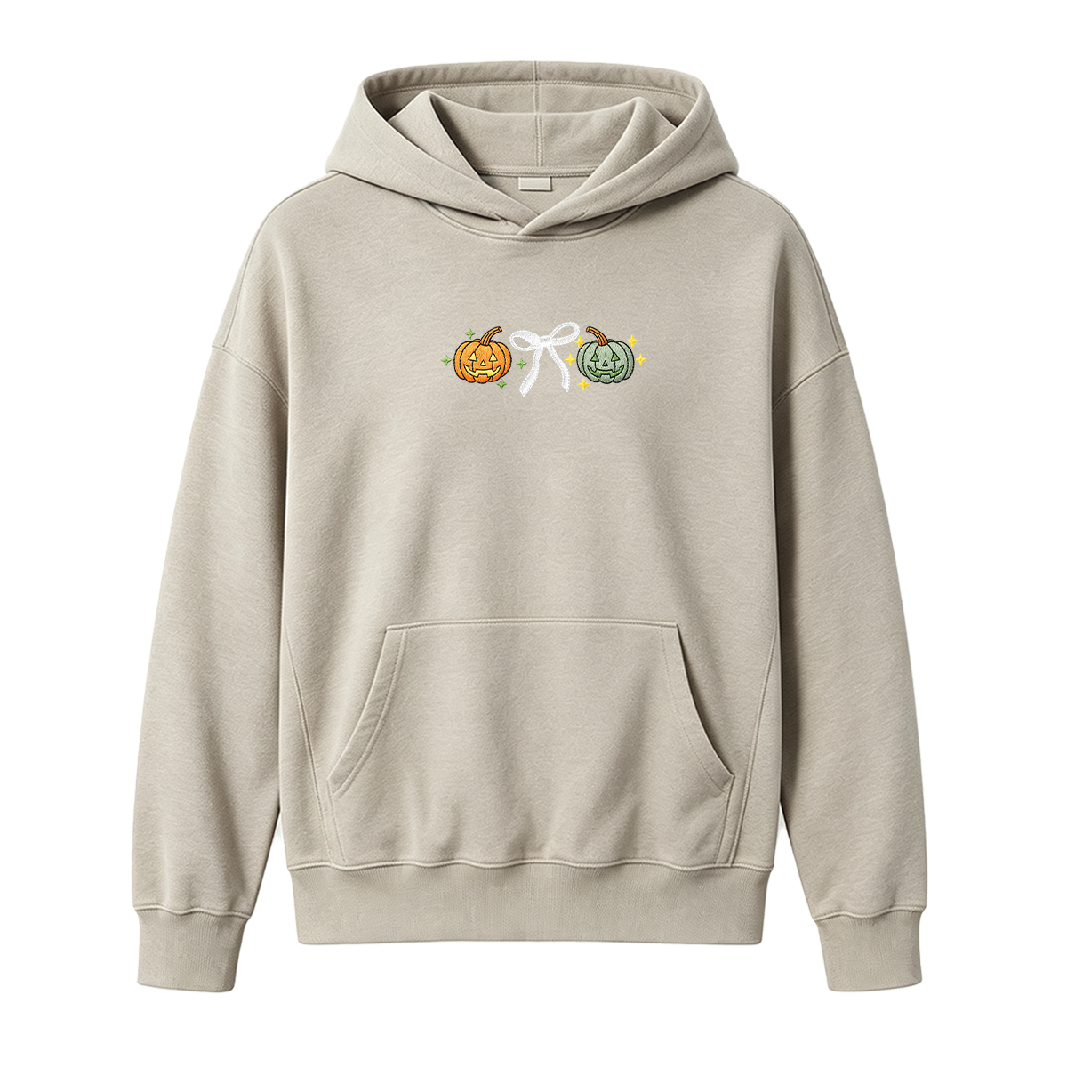Embroidered Halloween Coquette Pumpkins Hoodie