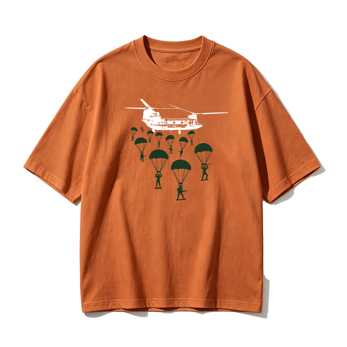 Paratroopers With Chinook Helicopter Oversized T-shirt