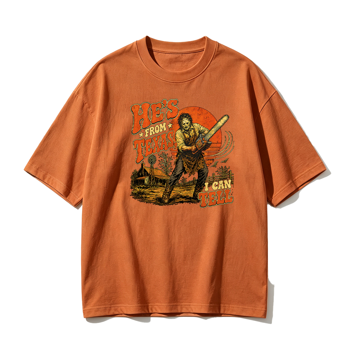 He's From Texas I Can Tell — Slasher Horror T-shirt