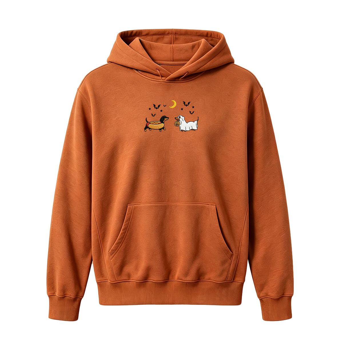Embroidered Halloween Black and Brown & Brown Dachshunds Spooky Season  Hoodie