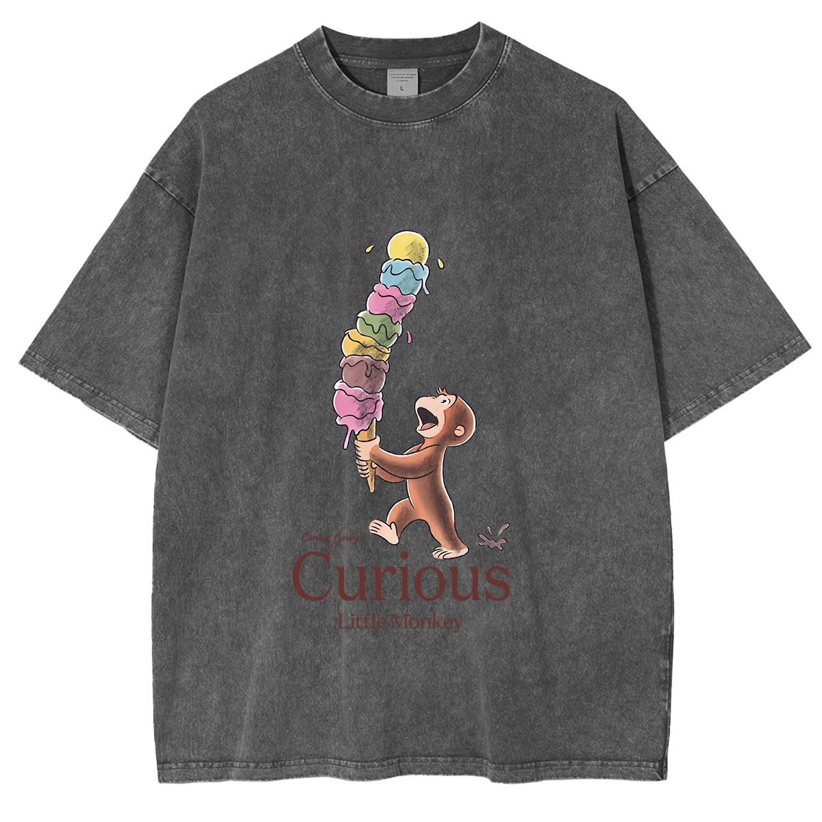 Curious George Has An Ice Cream Treat Oversized T-shirt