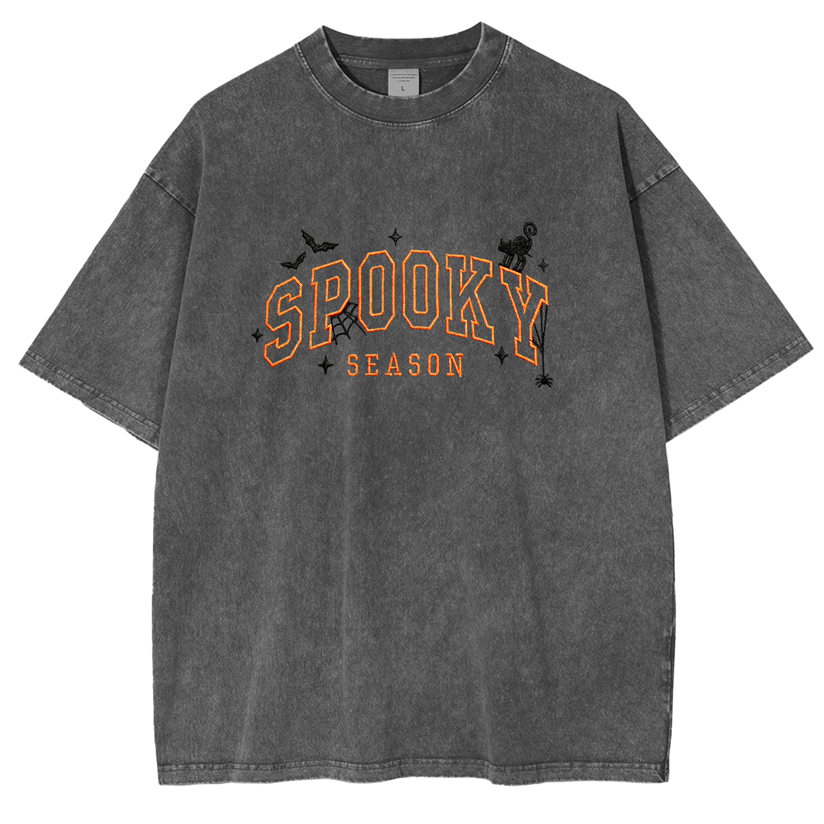 Spooky season embroidered Halloween Weashed Shrit